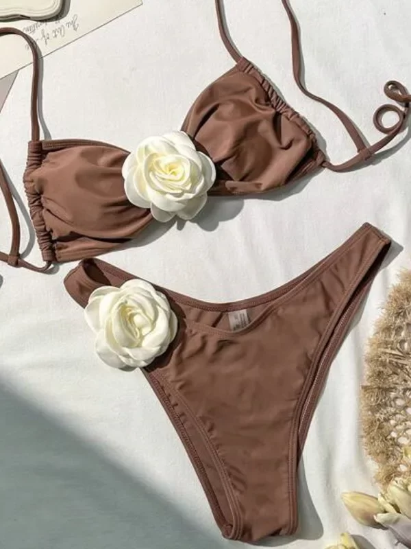 Biquínis 2024, Moda Praia Feminina, Maiô para Natação, Conjunto de Biquíni Estilo Brasileiro, Roupa de Banho para Praia ou Piscina