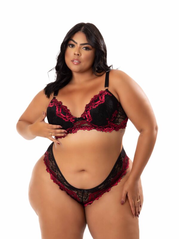 Lingerie em renda bicolor Plus size – Jessica