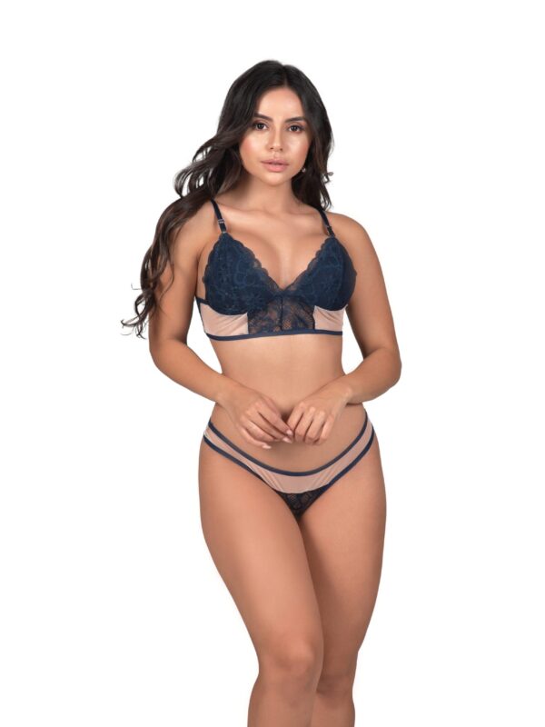 Lingerie sem bojo com renda e tule – Monica