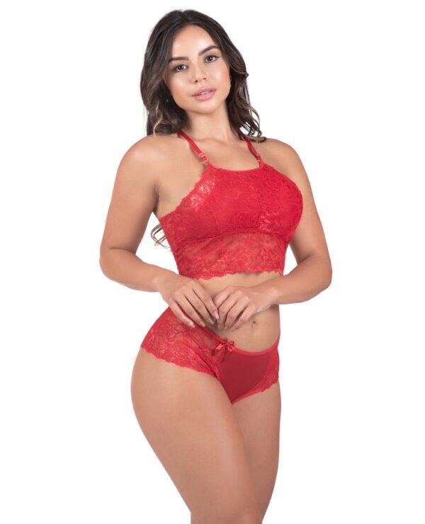 Conjunto de lingerie em renda sem bojo – Deluene