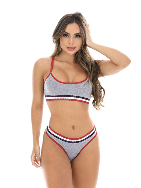 Conjunto nadador com elástico colorido – Helena
