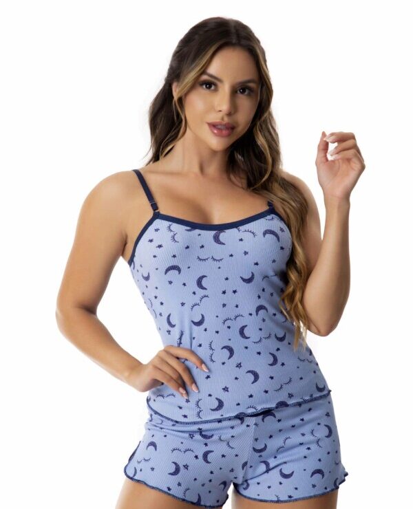 Short Doll em Suede Canelado Estampado – Mônica