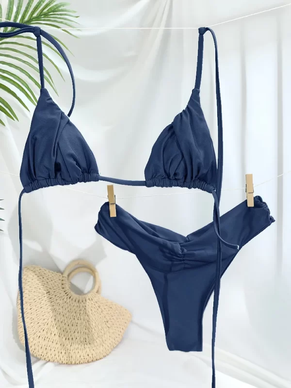 Biquíni Feminino com Dobras – Modelo Cortininha Moderno